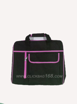 กระเป๋าเอกสารสีดำ กุ๊นด้วยสีม่วง CLICK 0112